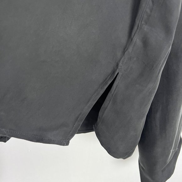 NWT Line & Dot Cupro Cold Shoulder Top Tie Neck Black Size Large L NEW - Picture 10 of 15